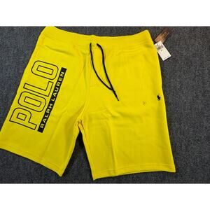 Polo Ralph Lauren Shorts 2LT Yellow Big Logo Drawstring NWT